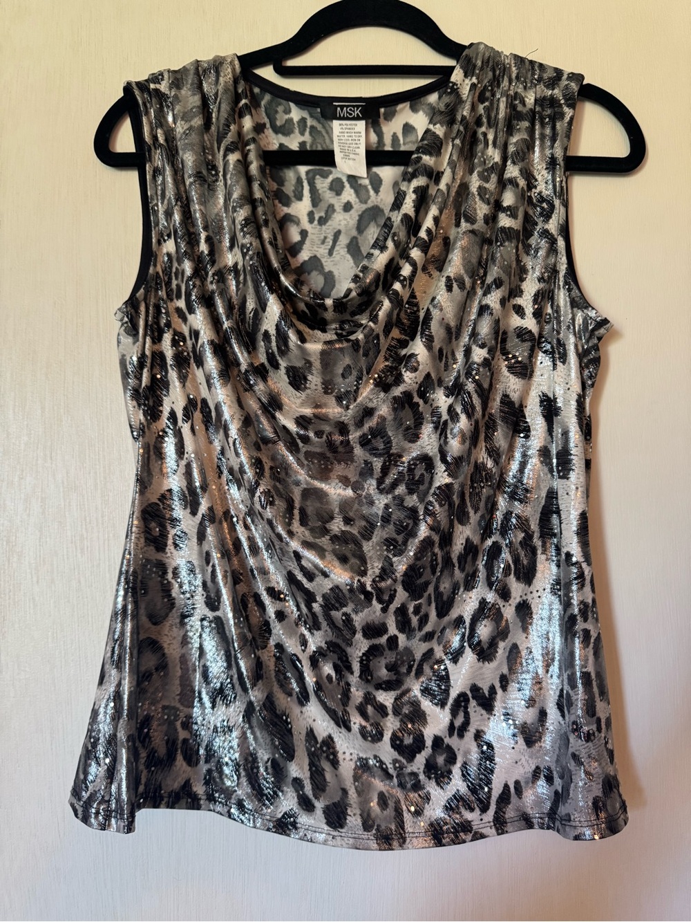 Y2K animal print metallic blouse